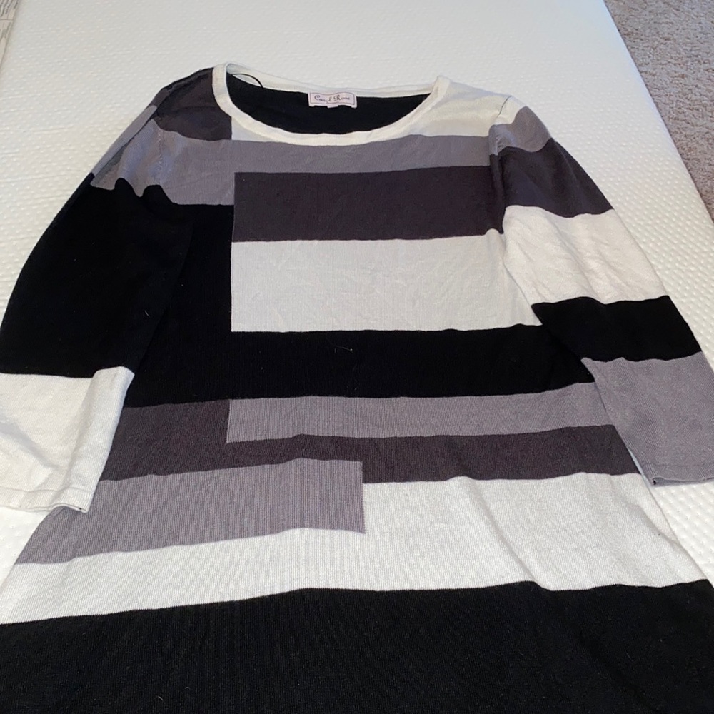 Black grey white dress